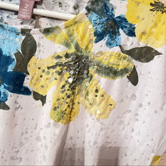 Chicos distressed sequin tee size 2 (L, 12, 39”- 40”) - Picture 6 of 10